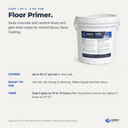 Floor Primer 3 kg, coat 1 of 2: seals concrete and cement floors, covers up to 20 m² per tub, ready to use, and coat 2 goes on 12 to 72 hours after it is touch dry